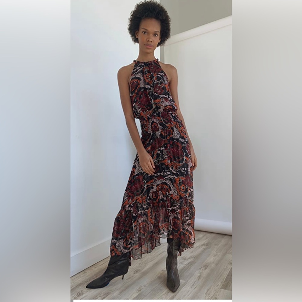 A.L.C. DRESS Bardot silk Dress size xs NWT  Floral Print DressRetail price $595 - Picture 4 of 9